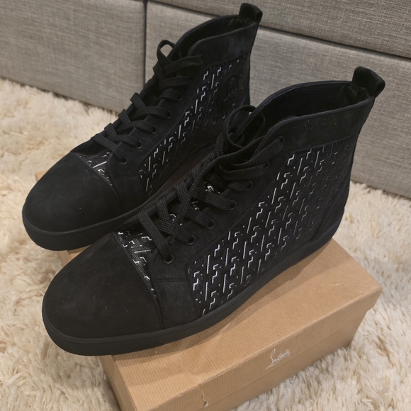 Christian Louboutin Black Patterned Sneakers - Picture 9 of 11
